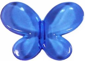 Бусы пластиковые прозрачные "Бабочка" d=20Х28 мм, синий