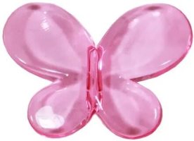 Бусы пластиковые прозрачные "Бабочка" d=20Х28 мм, розовый