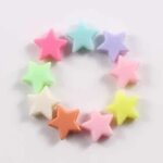 Бусины пластик звездочка d=10Х10 мм, ассорти пастель