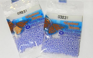 Бисер чешский Preciosa, цв.03231 голубой, 10/0, круглый непрозрачный, 5 гр