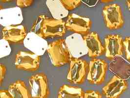 Стразы пришивные "Прямоугольник" d=10Х14 мм, оранжевый