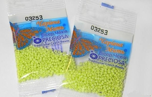 Бисер чешский Preciosa, цв.03253 салатовый, 10/0, круглый непрозрачный, 5 гр