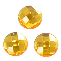 Стразы пришивные "Круг" MGE d=16 мм, цв.43.02 желтооранжевый