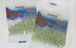 Бисер чешский Preciosa, цв.03263 зеленый, 10/0, круглый непрозрачный, 5 гр