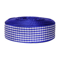 Лента декорат."Шотландка", 30 мм, 3721 васильково-белый