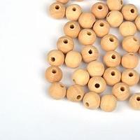Бусы деревяннные круглые d=12 мм, натуральный