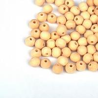 Бусы деревяннные круглые d=10 мм, натуральный