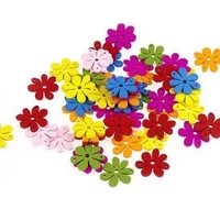 Бусины деревянные цветочек, d=30мм, ассорти