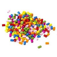 Бусины деревянные цилиндр, d=10х6мм, ассорти