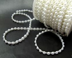 Полубусины на бобине, d=6 мм, белый