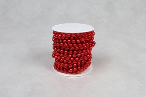 Бусы на бобине, d= 6мм, красный