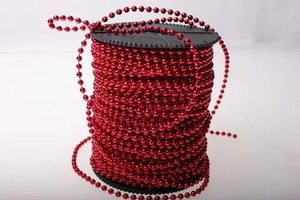 Бусы на бобине, d= 4мм, красный металлик