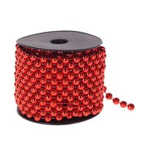 Бусы на бобине, d= 8мм, красный металлик