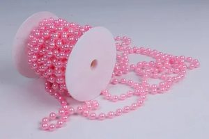 Бусы на бобине, d= 8мм, розовый