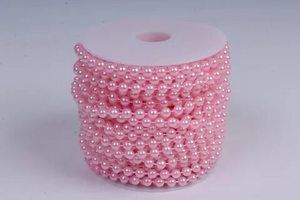 Бусы на бобине, d= 6мм, розовый