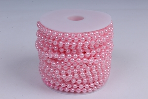Бусы на бобине, d= 4мм, розовый