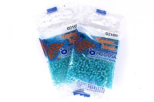 Бисер чешский Preciosa, цв.02165 бирюзовый, 10/0, круглый непрозрачный восковой, 5 гр
