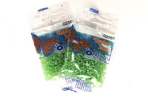 Бисер чешский Preciosa, цв.02161 зеленый, 10/0, круглый непрозрачный восковой, 5 гр