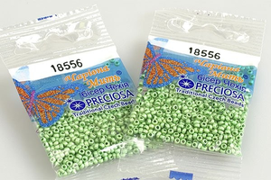 Бисер чешский Preciosa, цв.18556 зеленый металлик, 10/0, круглый непрозрачный матовый, 5 гр