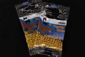 Бисер чешский Preciosa, цв.18586 золотой металлик, 10/0, круглый непрозрачный матовый, 5 гр