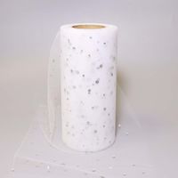 Фатин с блестками средней жесткости, ширина 150 мм, 02 белый