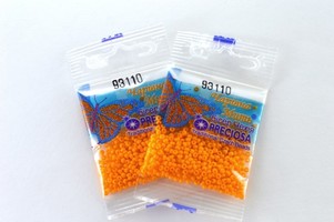 Бисер чешский Preciosa, цв.93110 оранжевый, 10/0, круглый непрозрачный, 5 гр