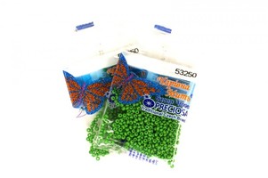 Бисер чешский Preciosa, цв.53250 зеленый, 10/0, круглый непрозрачный, 5 гр