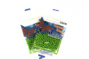 Бисер чешский Preciosa, цв.53230 зеленый, 10/0, круглый непрозрачный, 5 гр