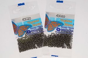 Бисер чешский Preciosa, цв.43020 серый, 10/0, круглый непрозрачный, 5 гр