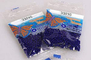 Бисер чешский Preciosa, цв.33070 темно-синий, 10/0, круглый непрозрачный, 5 гр