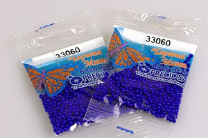 Бисер чешский Preciosa, цв.33060 темно-синий, 10/0, круглый непрозрачный, 5 гр