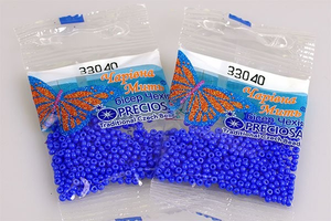 Бисер чешский Preciosa, цв.33040 синий, 10/0, круглый непрозрачный, 5 гр