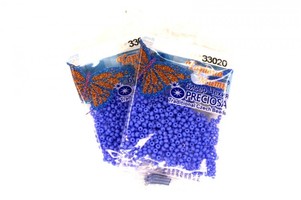 Бисер чешский Preciosa, цв.33020 голубой, 10/0, круглый непрозрачный, 5 гр