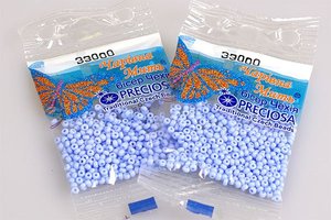 Бисер чешский Preciosa, цв.33000 голубой, 10/0, круглый непрозрачный, 5 гр