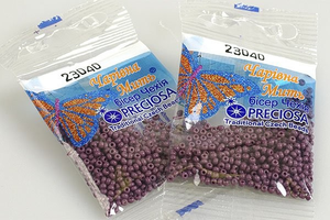 Бисер чешский Preciosa, цв.23040 фиолетовый, 10/0, круглый непрозрачный, 5 гр