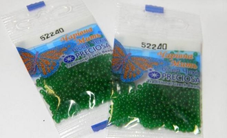 Бисер чешский Preciosa, цв.52240 зеленый, 10/0, круглый непрозрачный, 5 гр