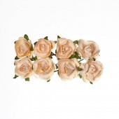 Розочка из бумаги на проволоке, персиковый