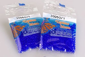 Бисер чешский Preciosa, цв.30050/1 синий, 10/0, круглый прозрачный матовый, 5 гр