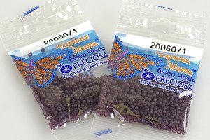 Бисер чешский Preciosa, цв.20060/1 фиолетовый, 10/0, круглый прозрачный матовый, 5 гр