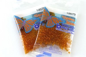 Бисер чешский Preciosa, цв. 10070-янтарный, 10/0, круглый прозрачный, 5 гр
