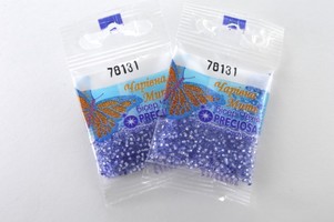 Бисер чешский Preciosa, цв.78131 синий, 10/0, круглый прозрачный серебряная линия внутри, 5 гр