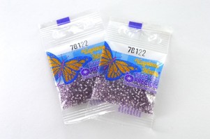 Бисер чешский Preciosa, цв.78122 фиолетовый, 10/0, круглый прозрачный серебряная линия внутри, 5 гр