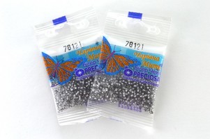 Бисер чешский Preciosa, цв.78121 дымчатый, 10/0, круглый прозрачный серебряная линия внутри, 5 гр