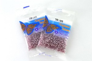 Бисер чешский Preciosa, цв.78195 розово-сиреневый, 10/0, круглый прозрачный серебряная линия внутри, 5 гр