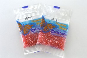 Бисер чешский Preciosa, цв.78191 розовый, 10/0, круглый прозрачный серебряная линия внутри, 5 гр