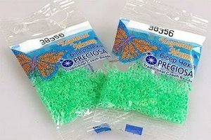 Бисер чешский Preciosa, цв.38356 зеленый, 10/0, круглый полупрозрачный матовый, 5 гр