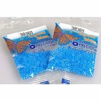 Бисер чешский Preciosa, цв.38365 голубой, 10/0, круглый полупрозрачный матовый, 5 гр