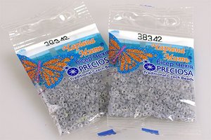 Бисер чешский Preciosa, цв.38342 серый, 10/0, круглый полупрозрачный матовый, 5 гр