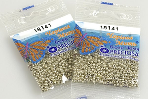 Бисер чешский Preciosa, цв.18141 серый металлик, 10/0, круглый непрозрачный, 5 гр