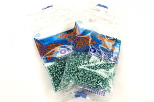 Бисер чешский Preciosa, цв.18134 бирюзовый металлик, 10/0, круглый непрозрачный, 5 гр